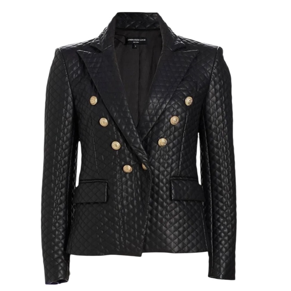 ♥️ Generation Love Angie Vegan Leather Blazer S ♥️